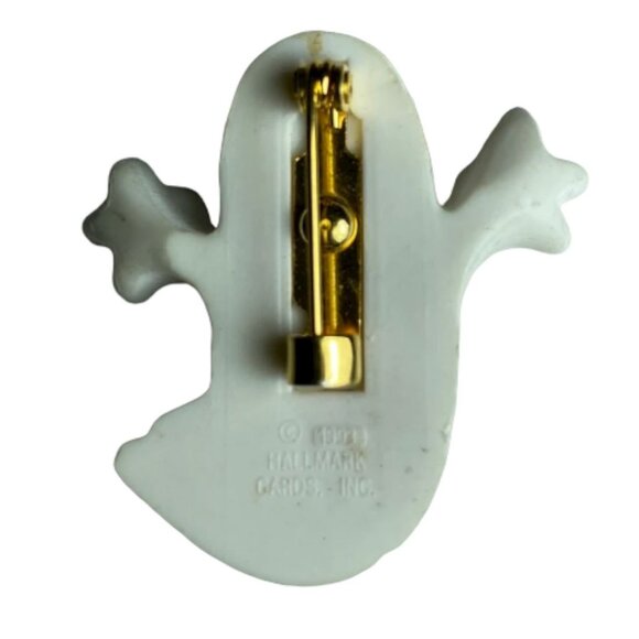 Hallmark 1993 Vintage Google Eyes Halloween Boo Ghost Pin - Picture 2 of 4